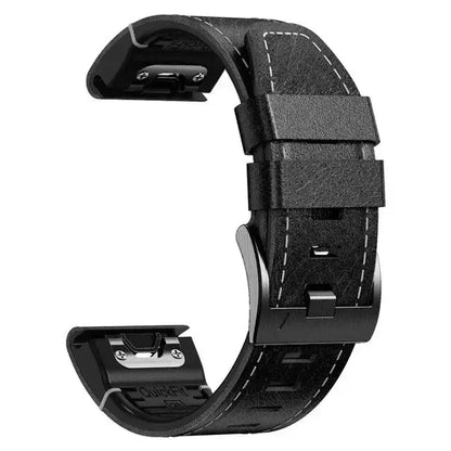 Garmin Leather Silicone QuickFit Band - Durable Stylish Strap BandsCo Straps