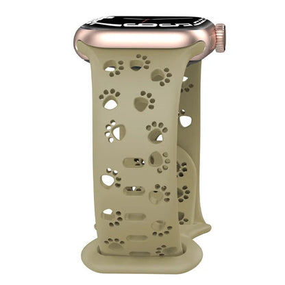 Apple Watch Silicone Strap - Soft Hollow-Out Cat Pattern BandsCo Straps