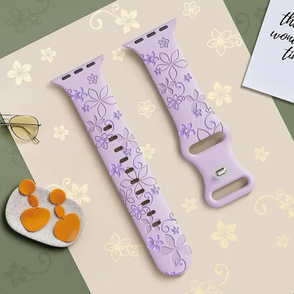 Apple Watch Silicone Band - Durable Floral Design Strap BandsCo Straps