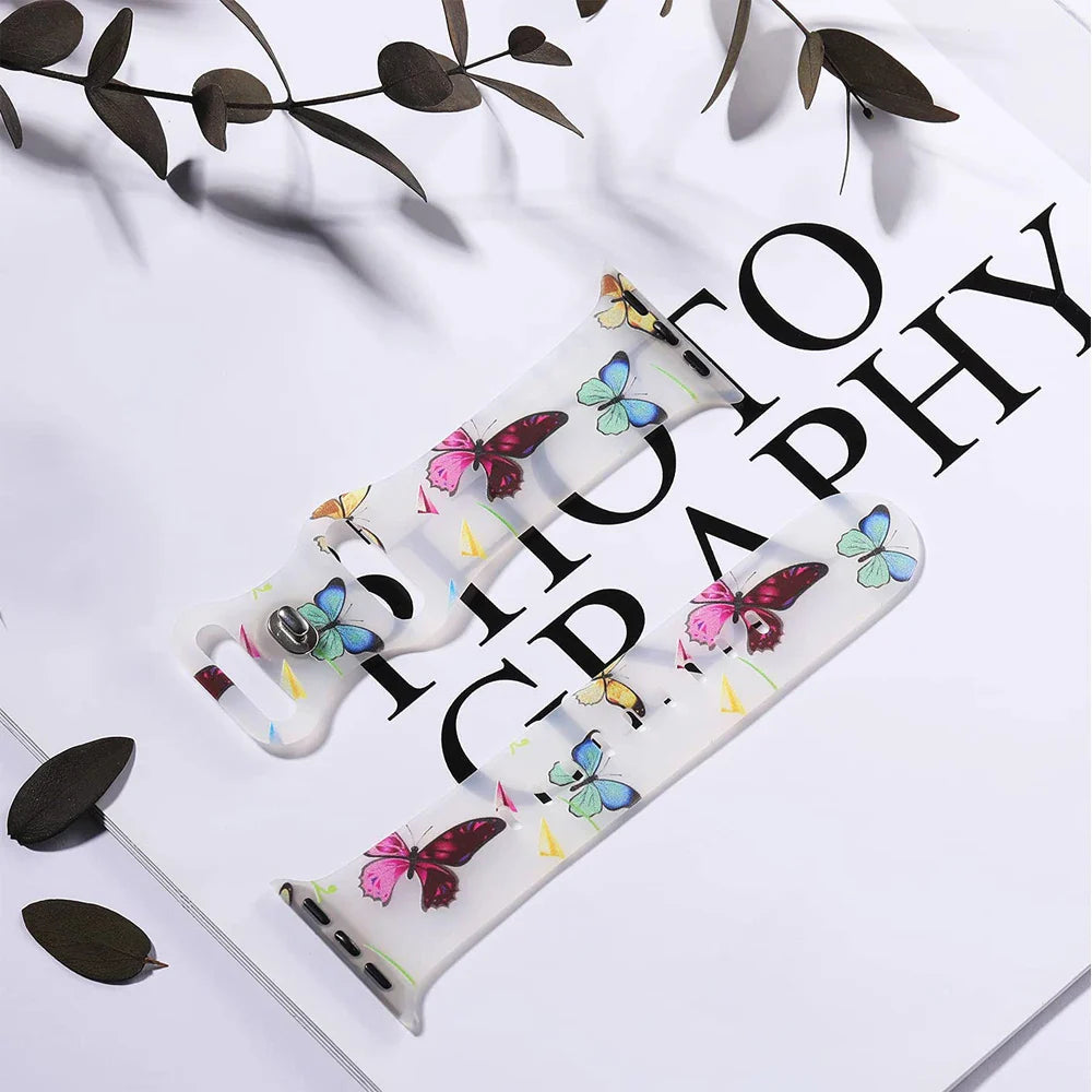 Apple Watch Silicone Strap - Floral Design - Soft and Comfortable BandsCo Straps