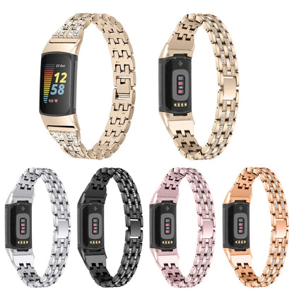 Fitbit Charge 5 6 Metal Band - Stylish Diamond Strap BandsCo Straps