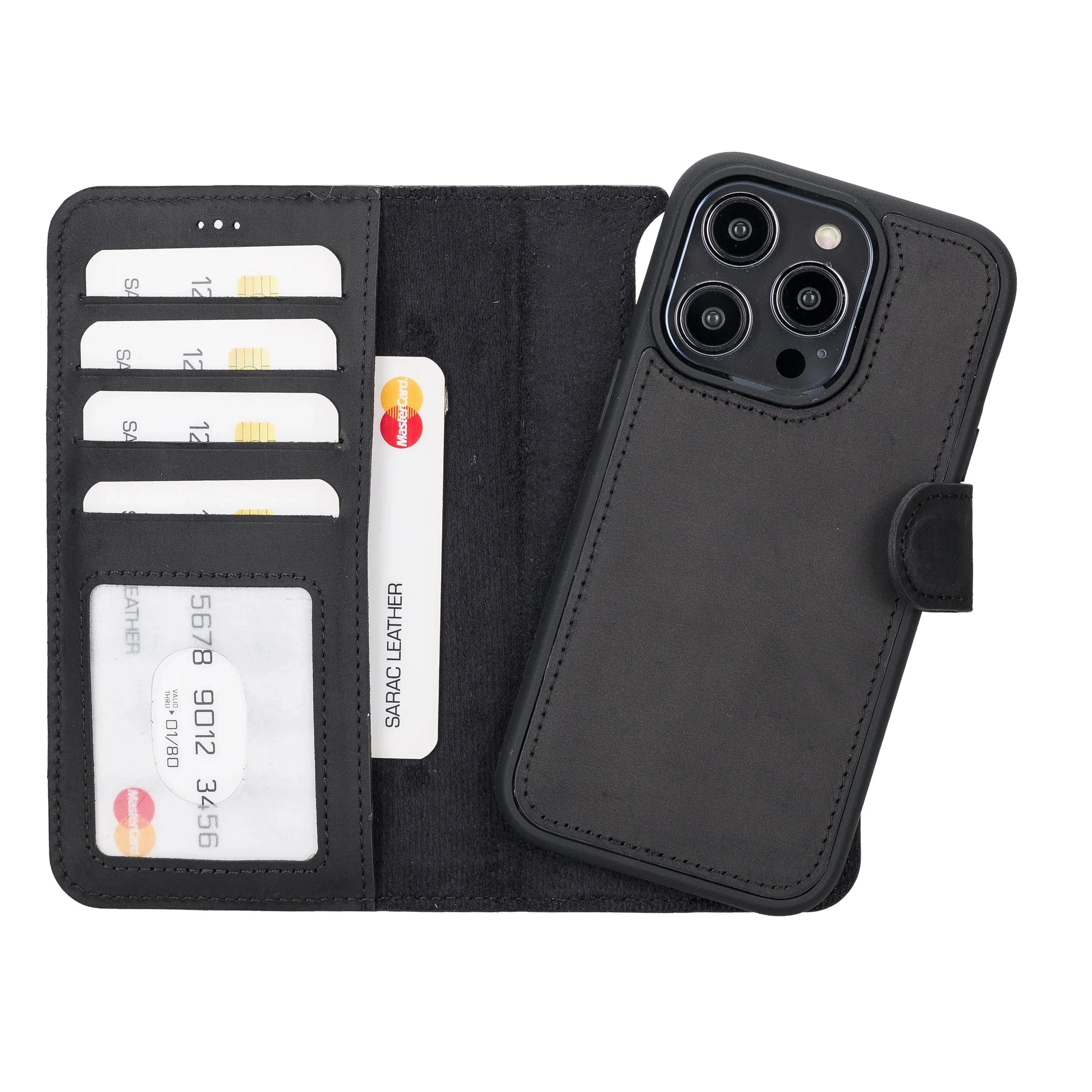 iPhone 14 Pro Leather Wallet Case Detachable RFID – Liluri Mizuri Leather