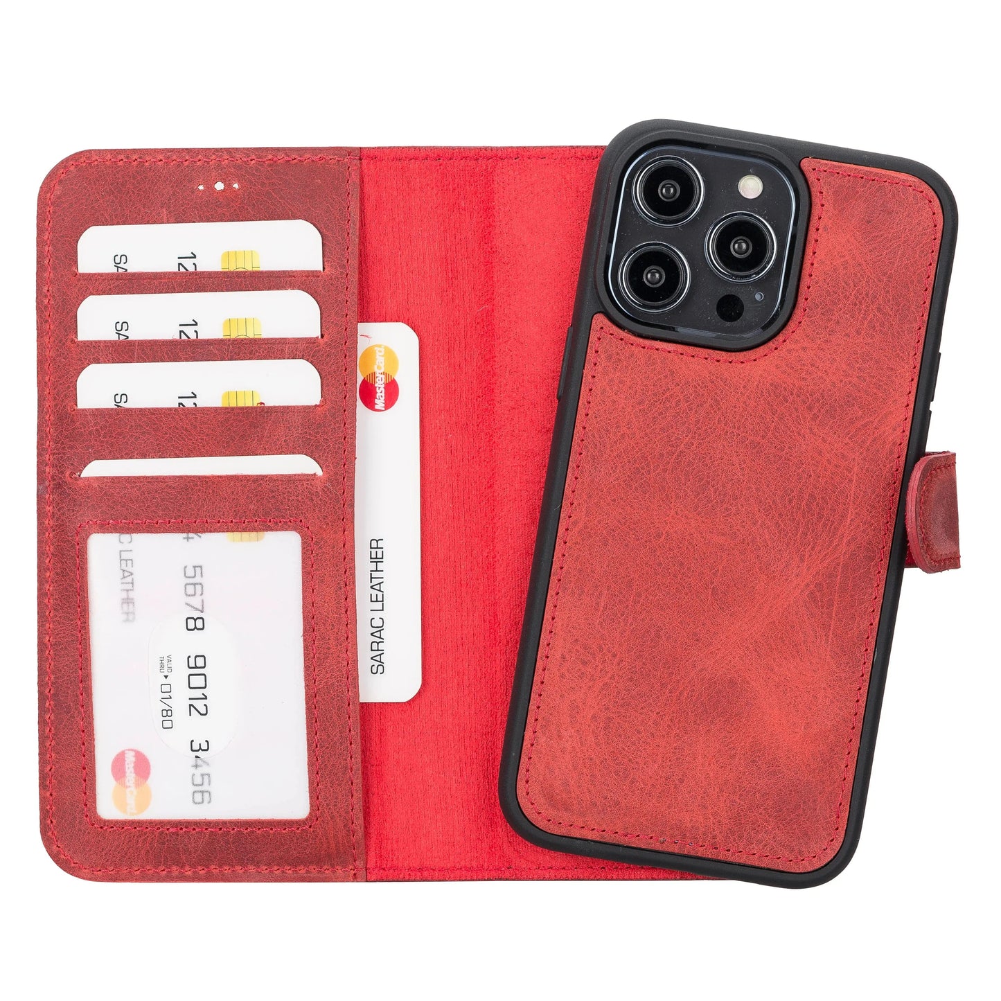 iPhone 14 Pro Max Leather Wallet Case Detachable RFID – Liluri Mizuri Leather