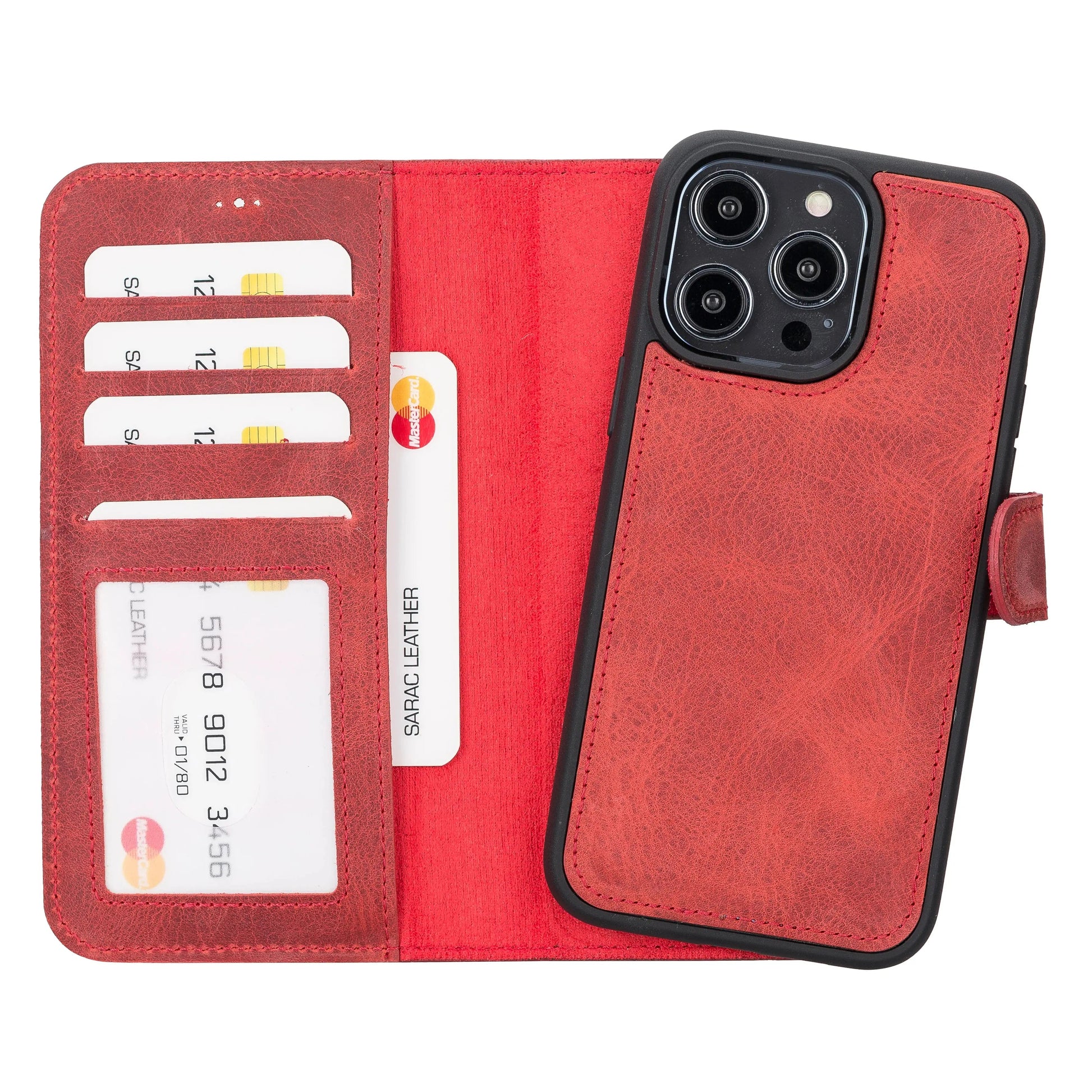 iPhone 14 Pro Max Leather Wallet Case Detachable RFID – Liluri Mizuri Leather