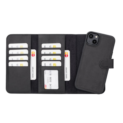 iPhone 14 Plus Leather Wallet Case Detachable RFID – Santa Mizuri Leather