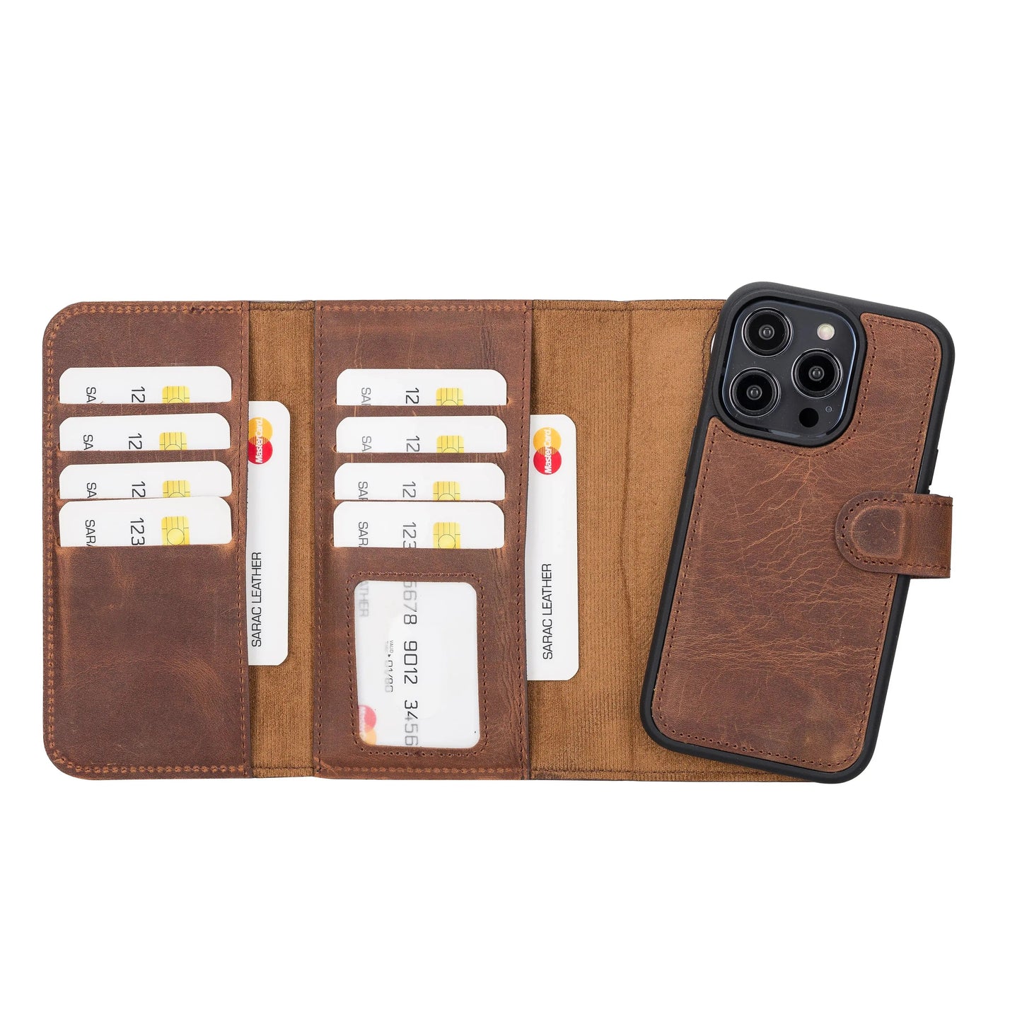 iPhone 14 Pro Leather Wallet Case Detachable RFID – Santa Mizuri Leather