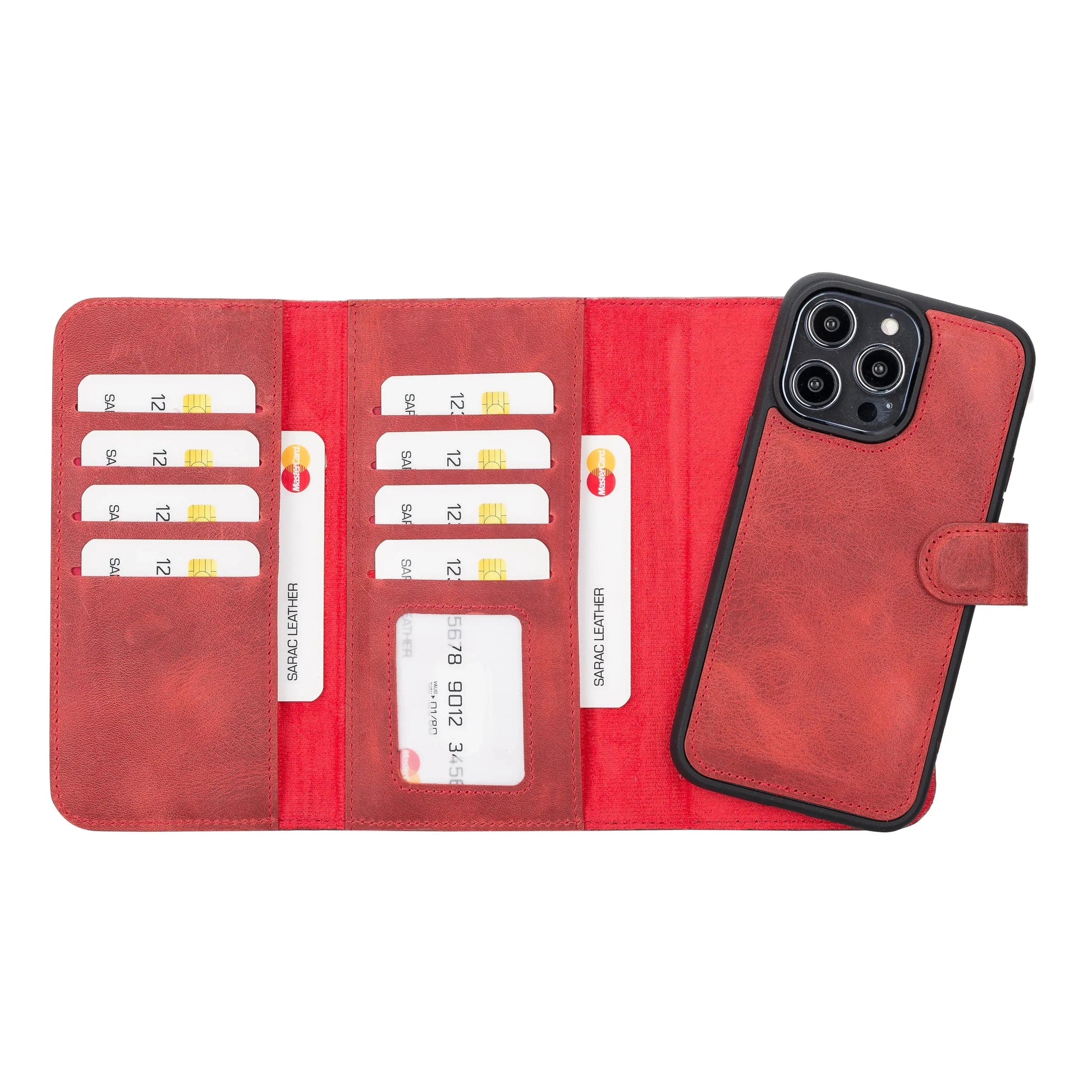 iPhone 14 Pro Max Leather Wallet Case Detachable RFID – Santa Mizuri Leather