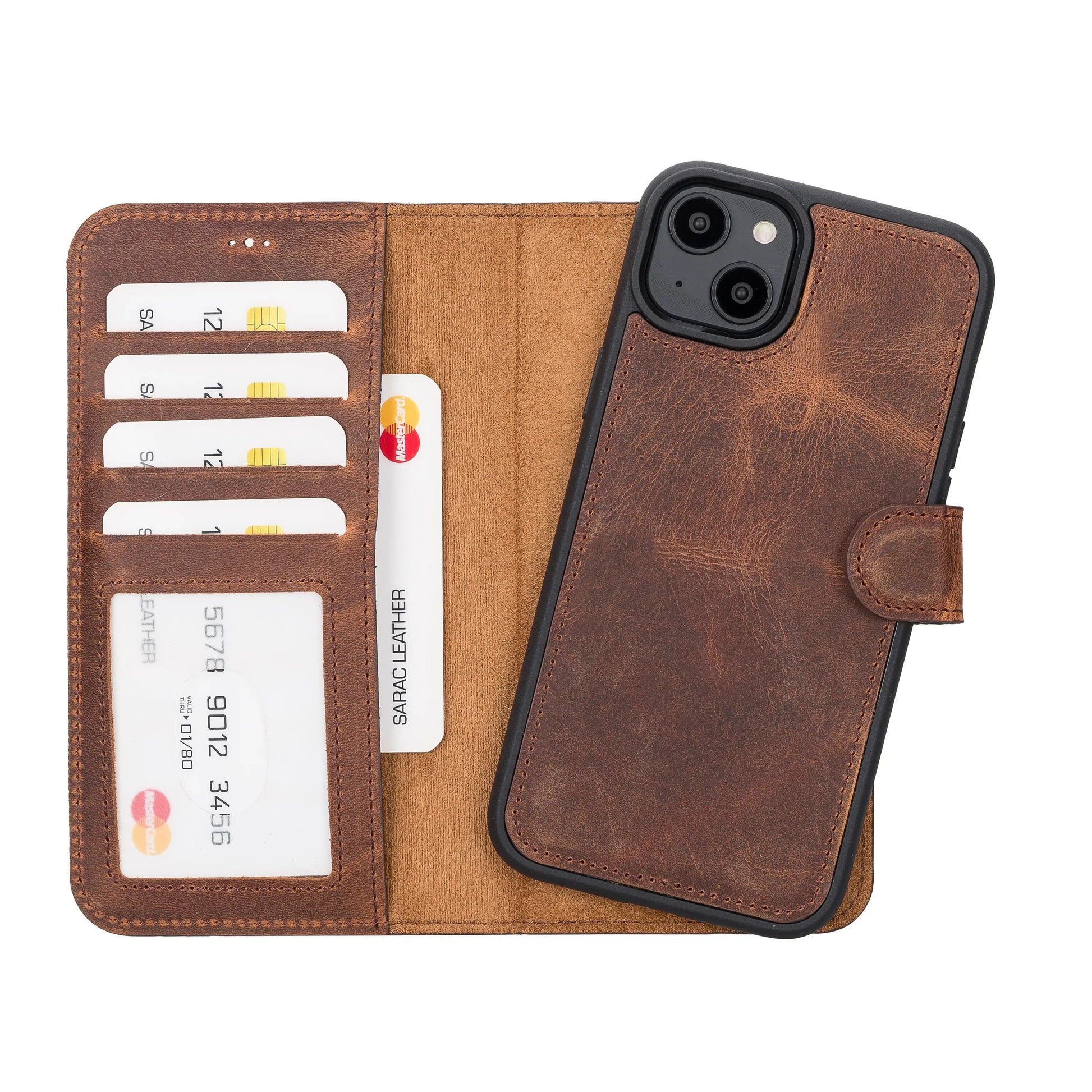iPhone 14 Plus Leather Wallet Case Detachable RFID – Liluri Mizuri Leather