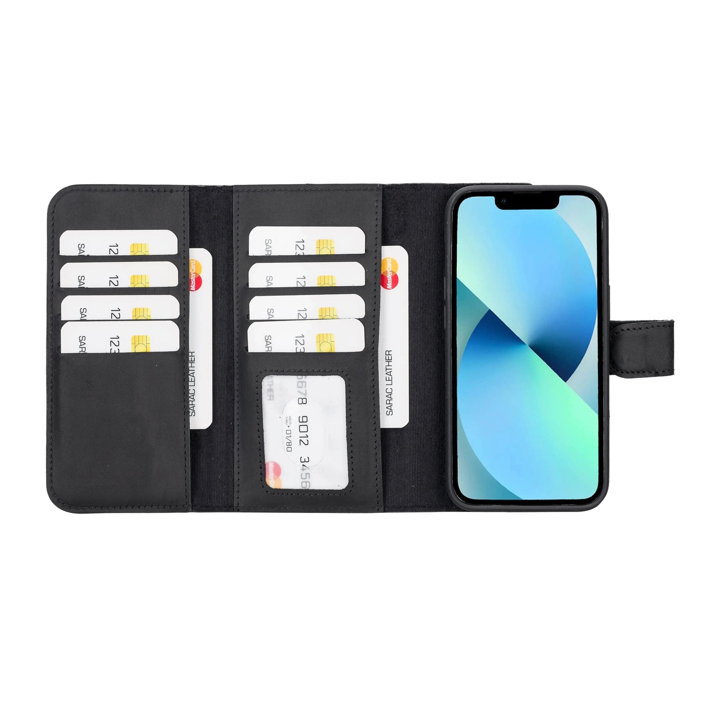 iPhone 14 Leather Wallet Case Detachable RFID – Santa Mizuri Leather