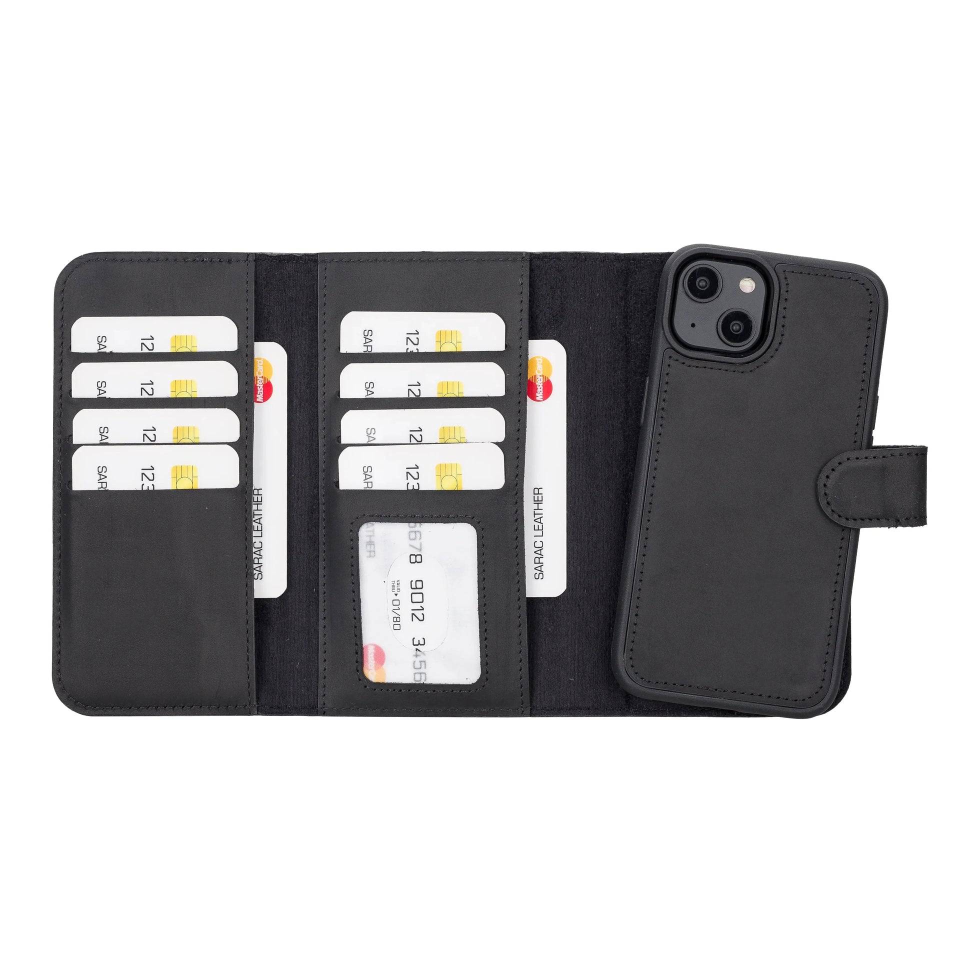 iPhone 14 Leather Wallet Case Detachable RFID – Santa Mizuri Leather