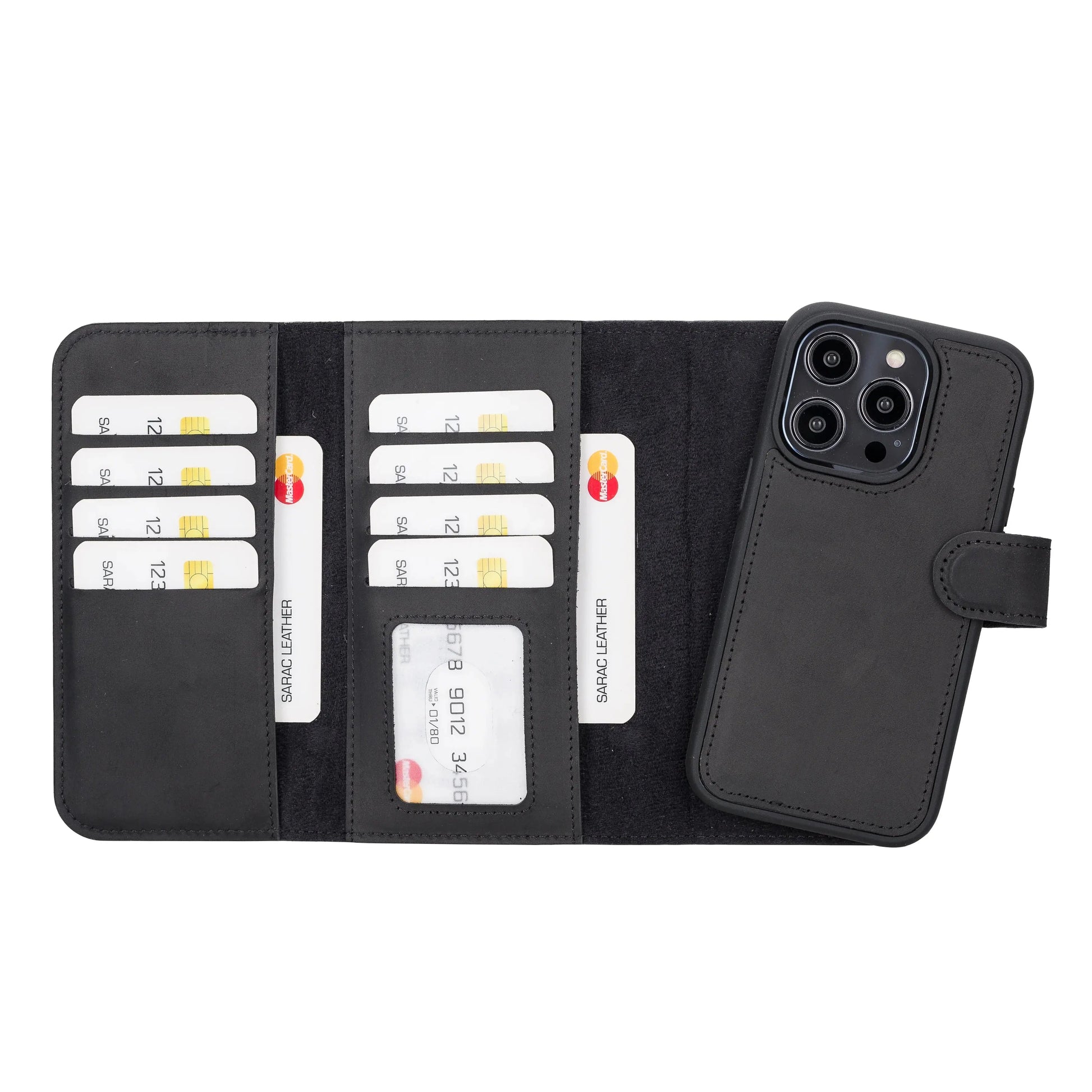 iPhone 14 Pro Leather Wallet Case Detachable RFID – Santa Mizuri Leather