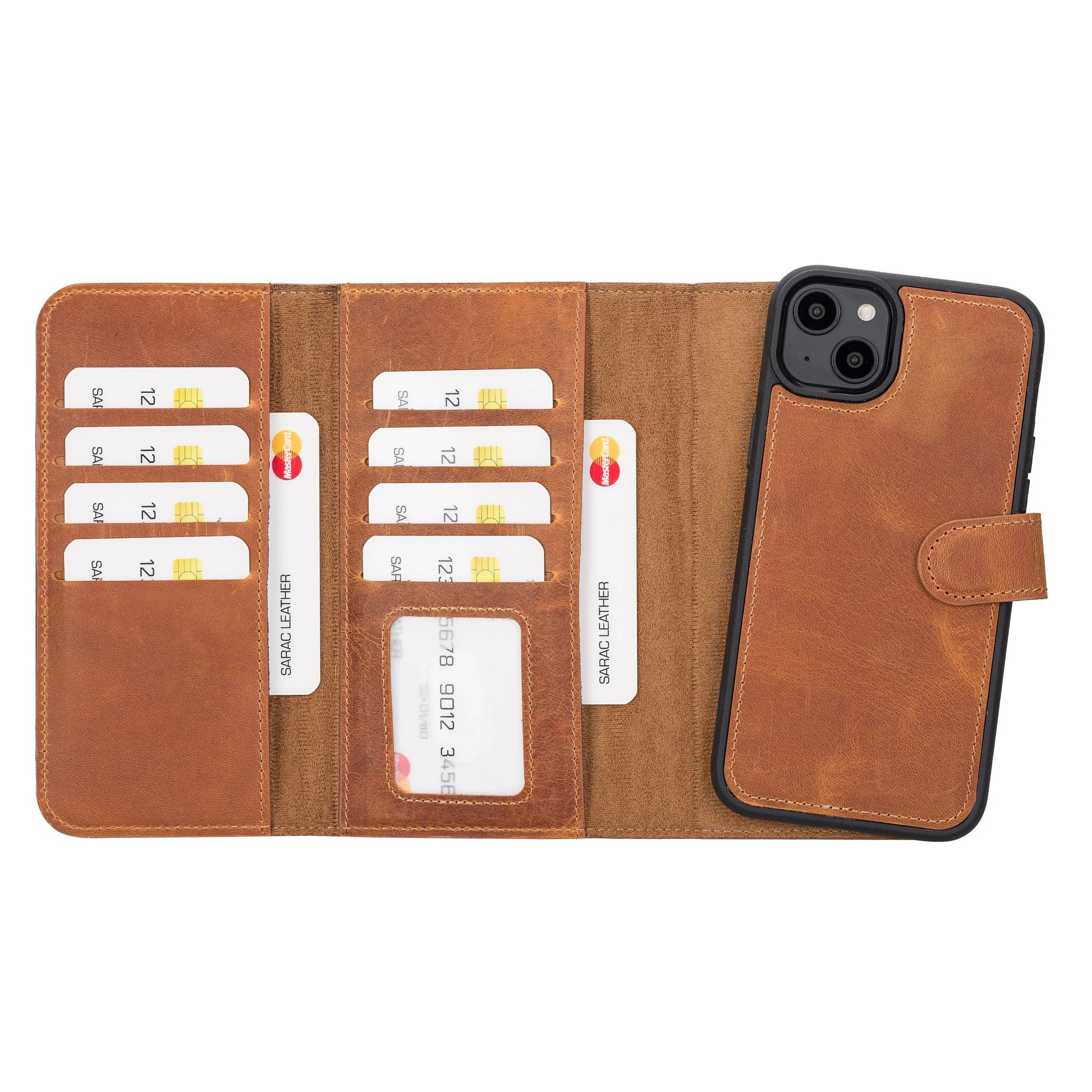 iPhone 14 Plus Leather Wallet Case Detachable RFID – Santa Mizuri Leather