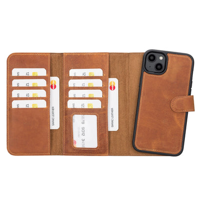 iPhone 14 Plus Leather Wallet Case Detachable RFID – Santa Mizuri Leather