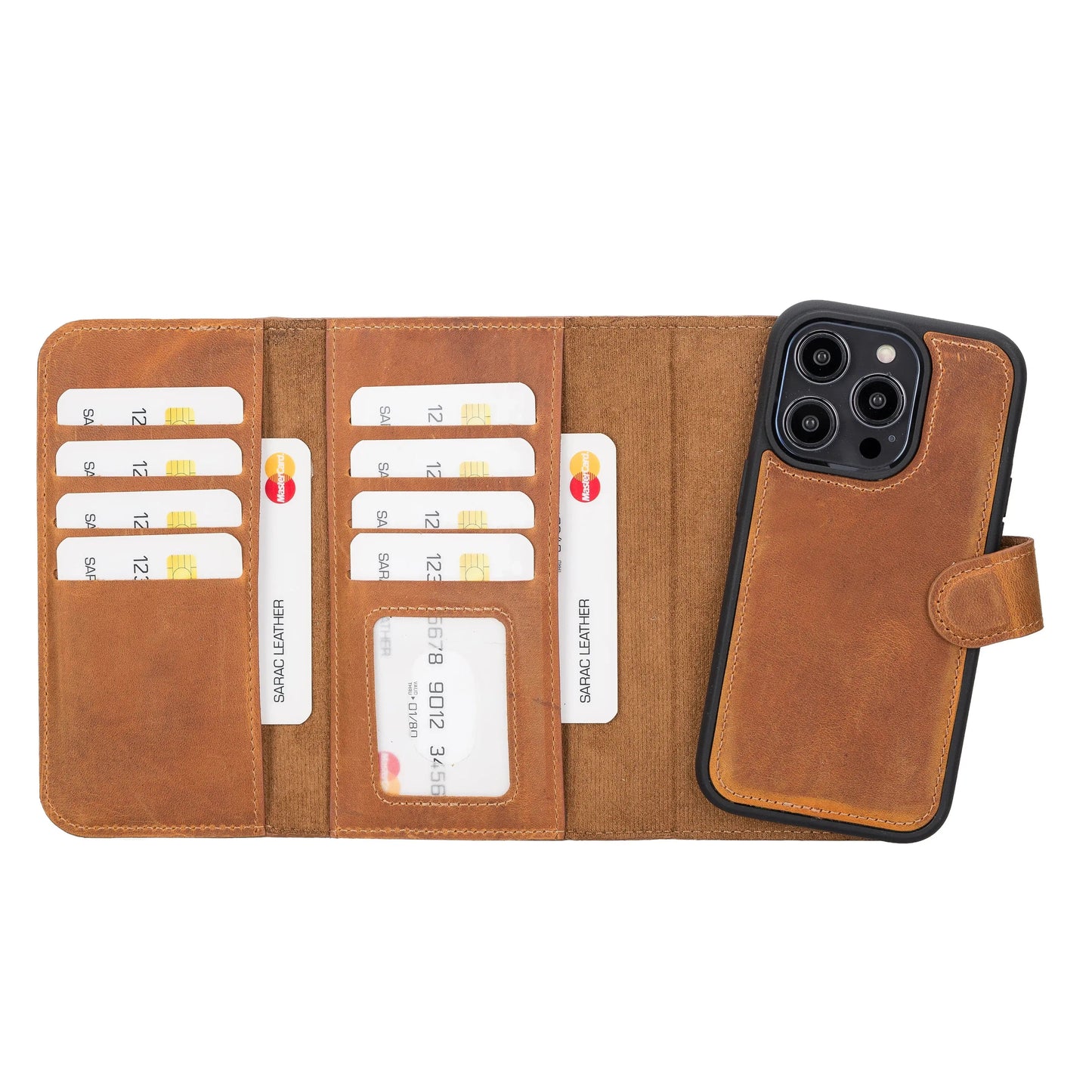 iPhone 14 Pro Leather Wallet Case Detachable RFID – Santa Mizuri Leather