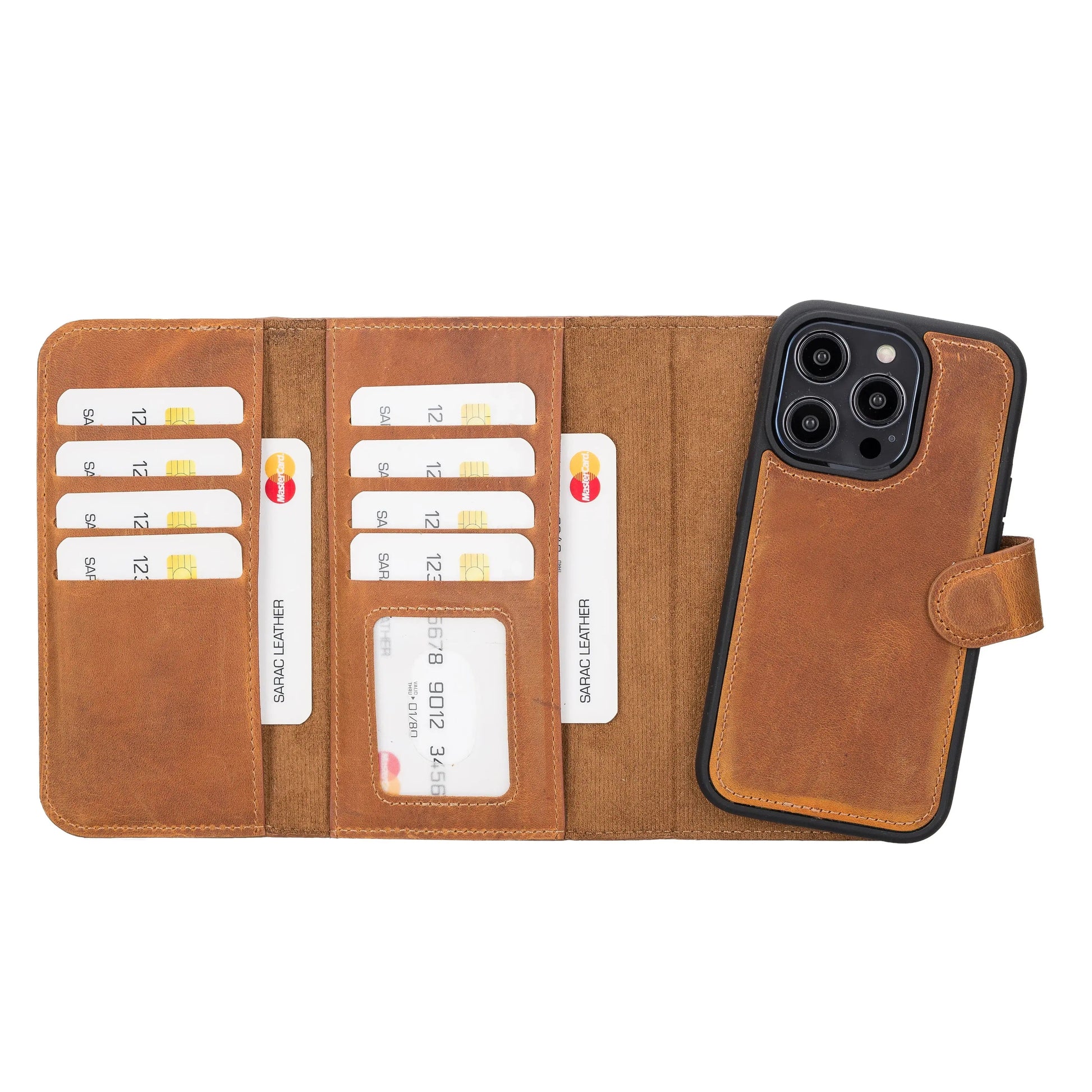 iPhone 14 Pro Leather Wallet Case Detachable RFID – Santa Mizuri Leather
