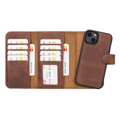 iPhone 14 Leather Wallet Case Detachable RFID – Santa Mizuri Leather