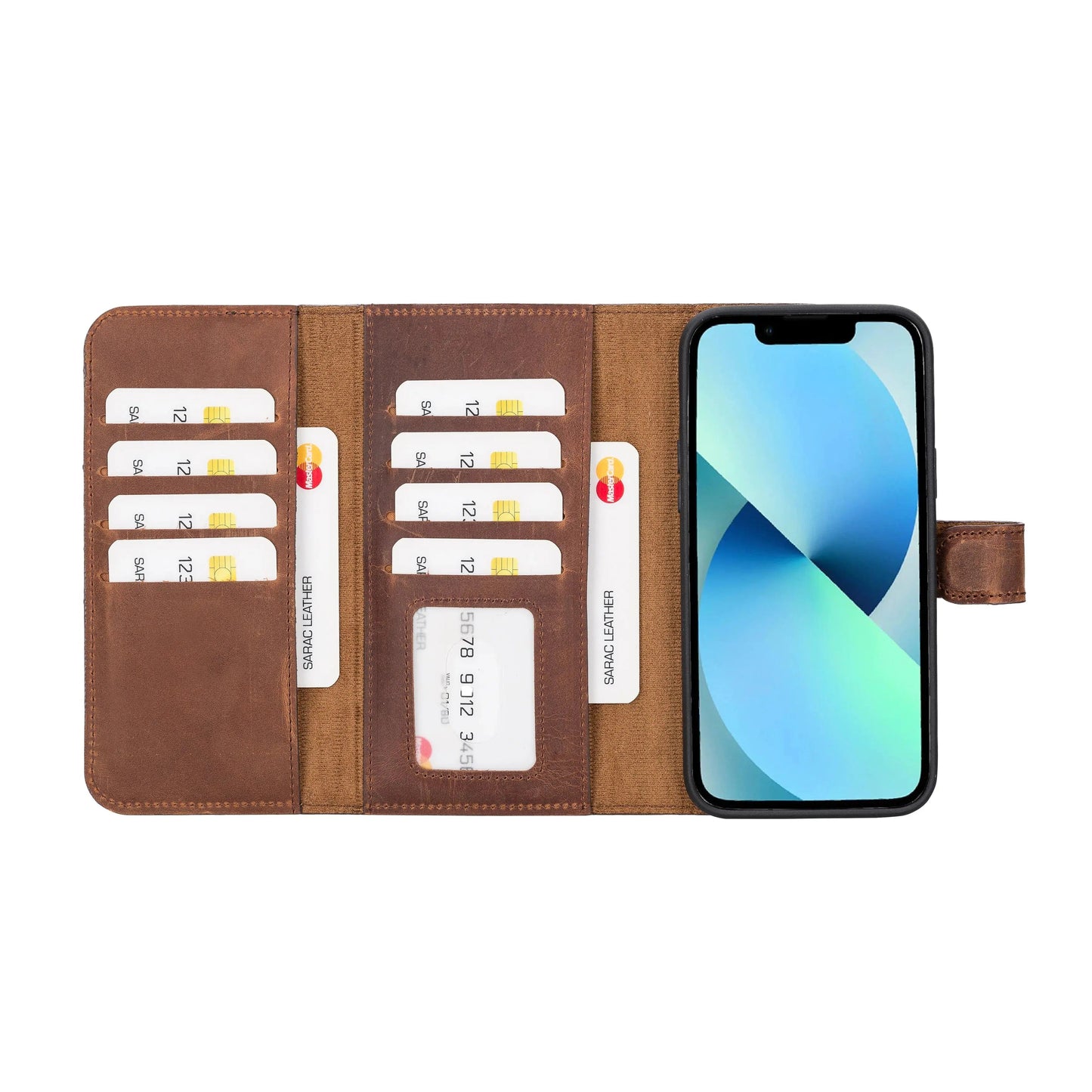 iPhone 14 Plus Leather Wallet Case Detachable RFID – Santa Mizuri Leather