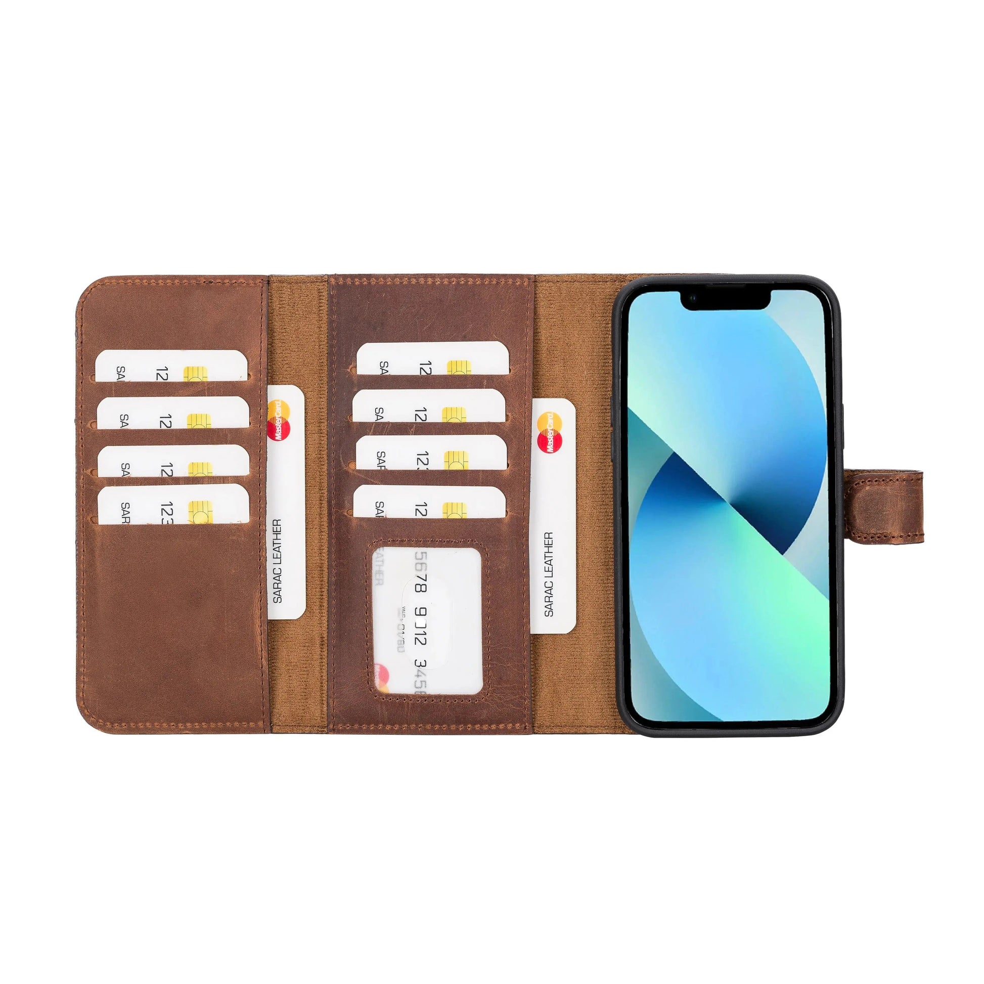 iPhone 14 Plus Leather Wallet Case Detachable RFID – Santa Mizuri Leather