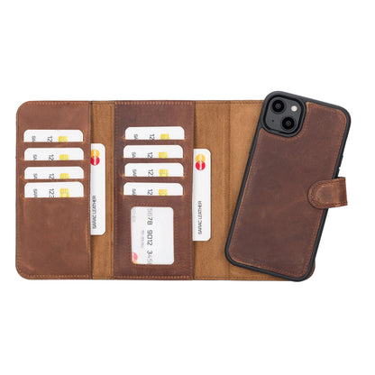 iPhone 14 Plus Leather Wallet Case Detachable RFID – Santa Mizuri Leather