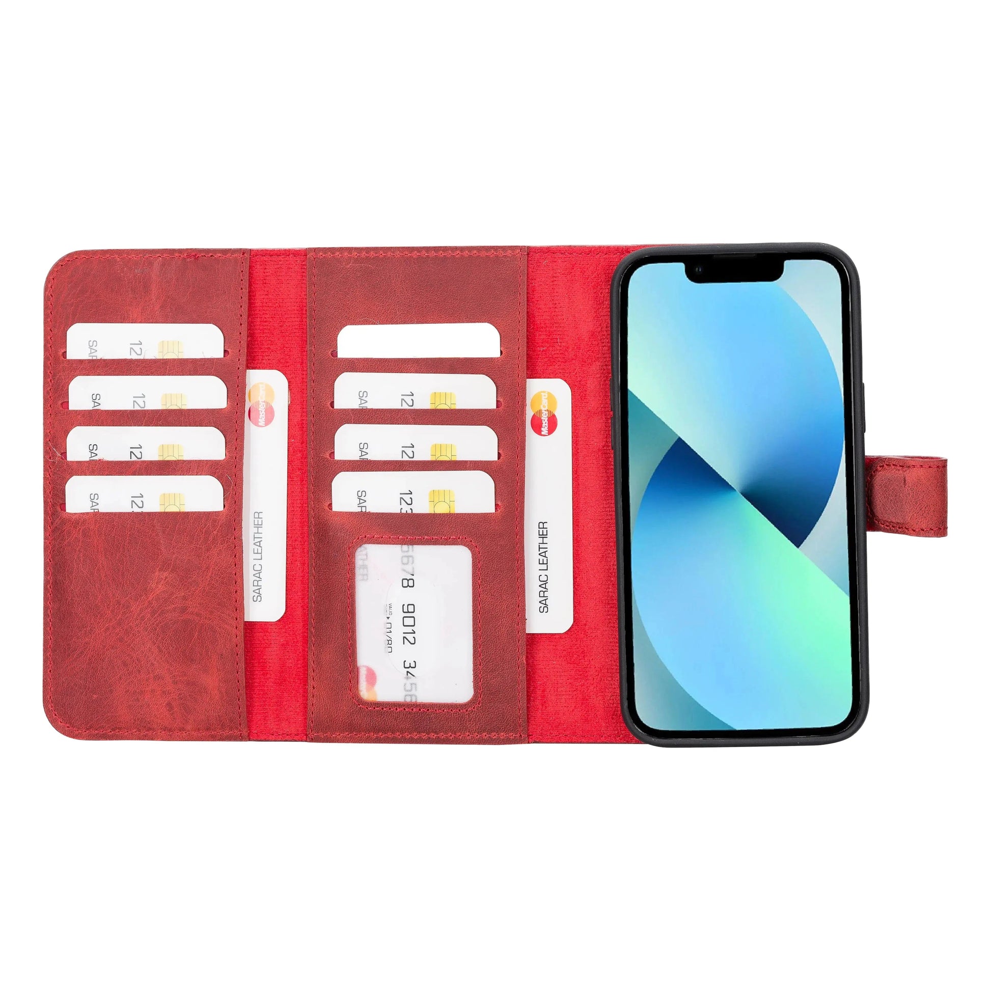iPhone 14 Plus Leather Wallet Case Detachable RFID – Santa Mizuri Leather
