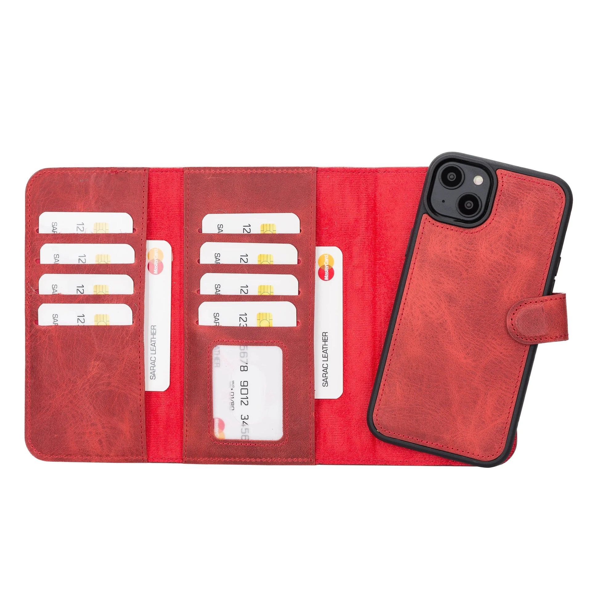 iPhone 14 Plus Leather Wallet Case Detachable RFID – Santa Mizuri Leather
