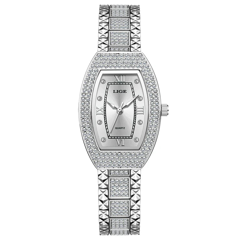 Women's Diamond Crystal Stainless Steel Dress Watch BandsCo Straps