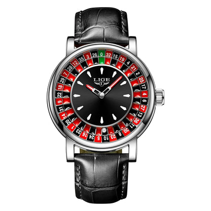 Women's Roulette Dial Brown Leather Watch Waterproof BandsCo Straps