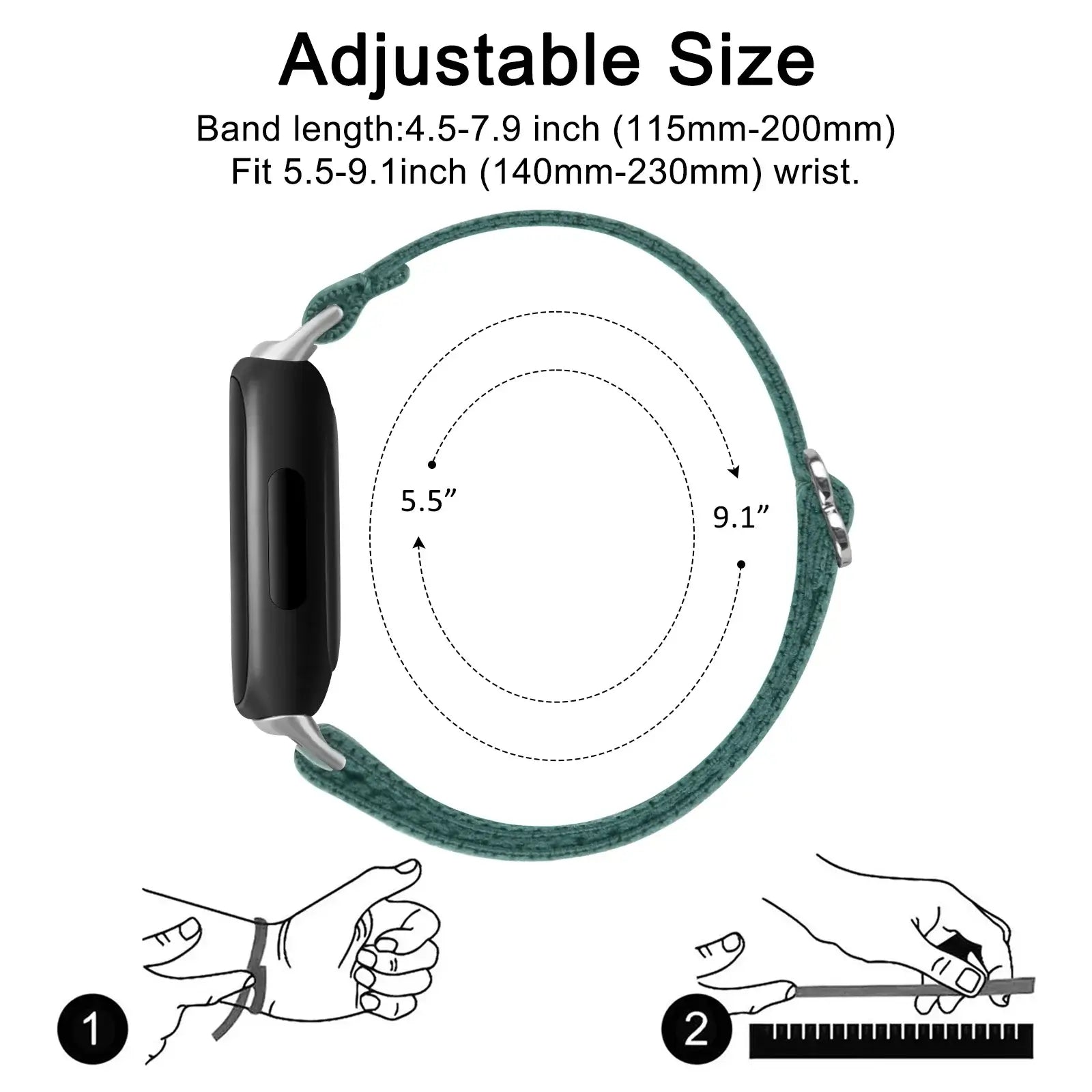Fitbit Inspire 3, 2, 1, HR Nylon Band - Breathable Strap BandsCo Straps