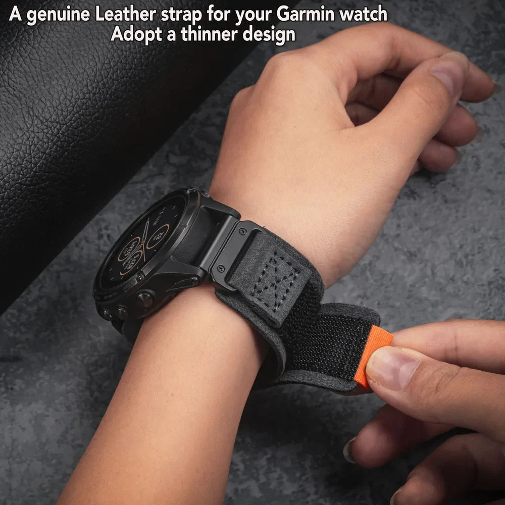 Garmin QuickFit Leather Hook-and-Loop Band BandsCo Straps
