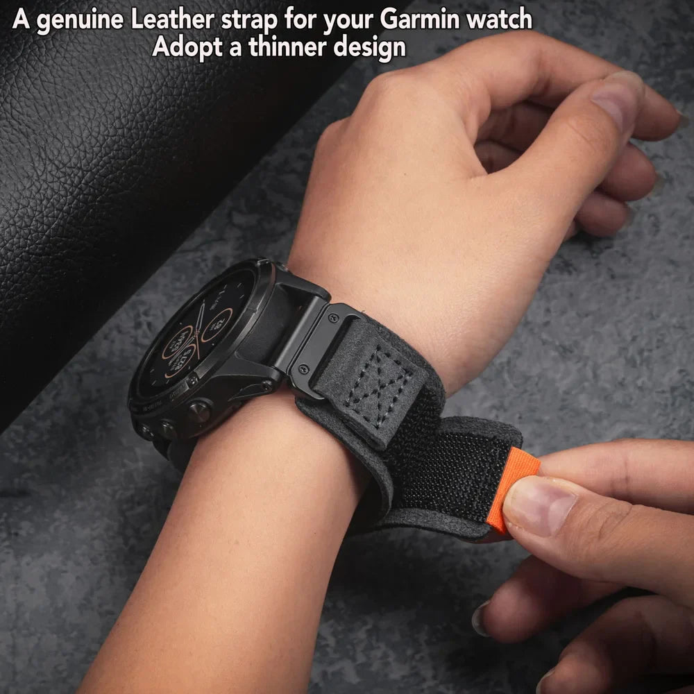 Leather Loop Velcro Garmin Straps - Quickfit BandsCo Straps