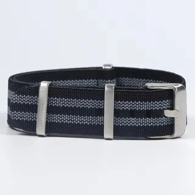 Polar Watch Band Nylon Elastic Strap Unisex Military Style Blue Red BandsCo Straps