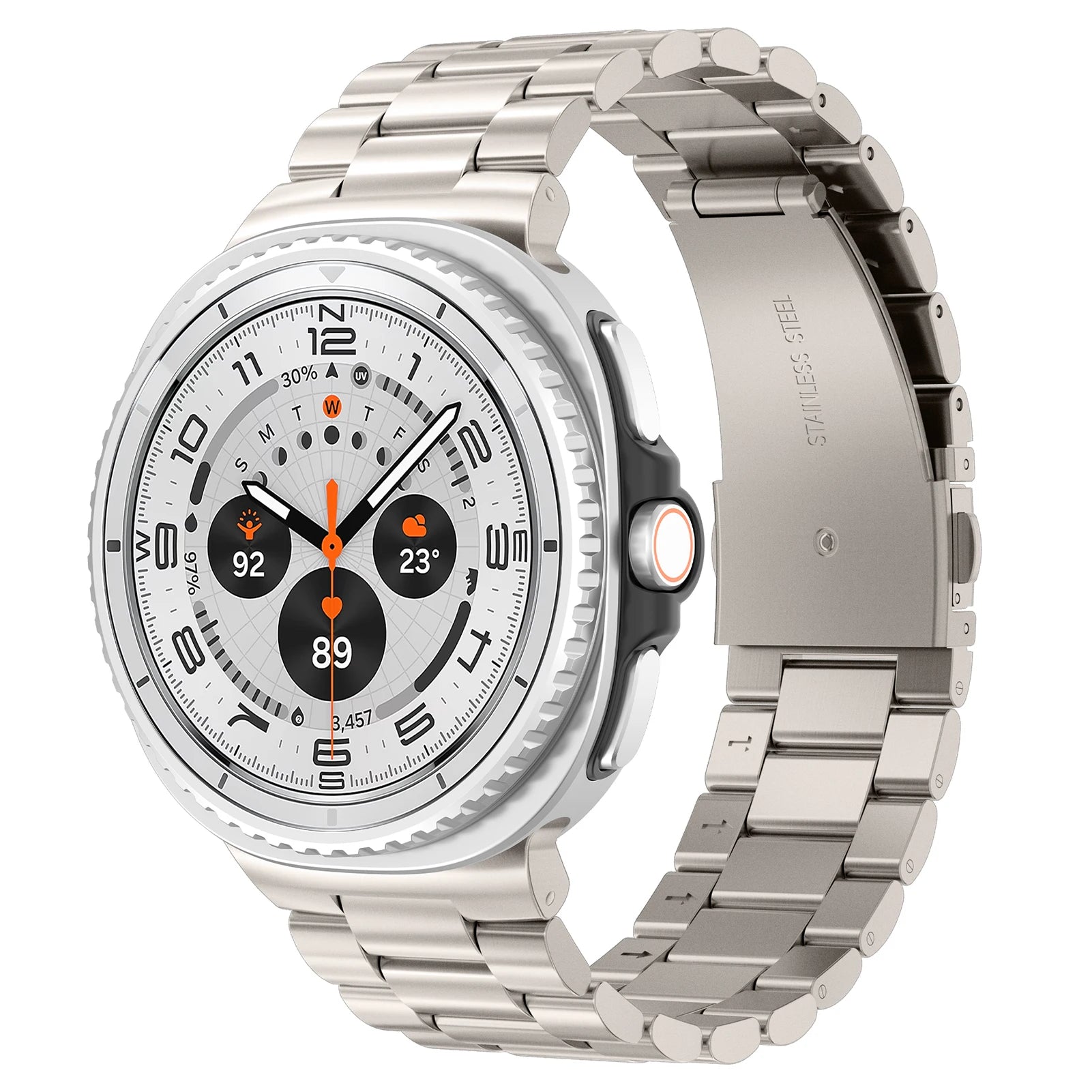 Galaxy Watch 8 Stainless Steel Band – Stylish Metal Bracelet Wristwatchstraps.co