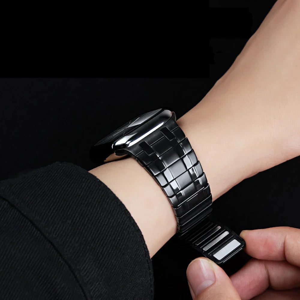 Apple Watch Magnetic Stainless Steel Band - Premium Titanium Color BandsCo Straps