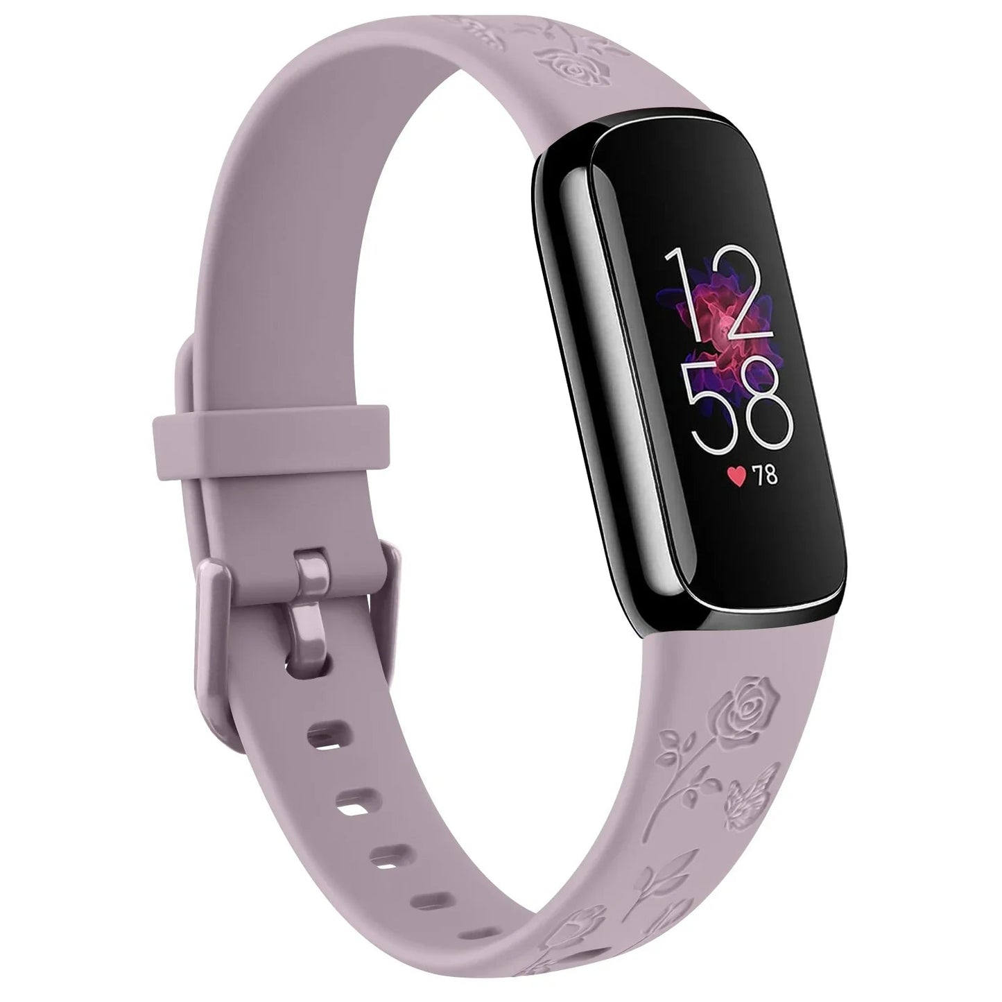 Fitbit Luxe TPU Flower Engraved Band - Soft and Comfortable BandsCo Straps
