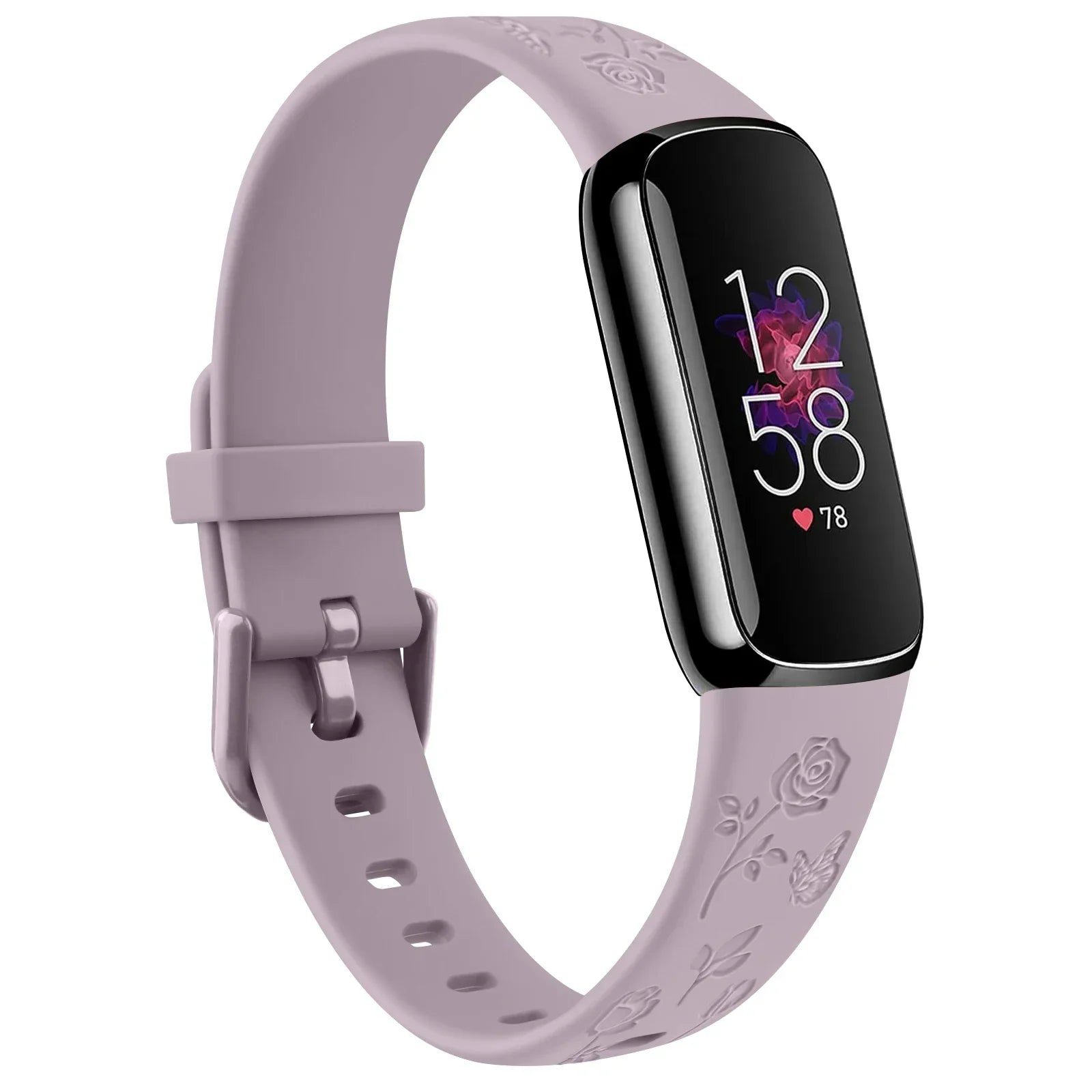 Fitbit Luxe TPU Flower Engraved Band - Soft and Comfortable BandsCo Straps