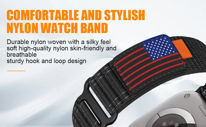 USA Flag Trail Loop Nylon Straps for Apple Watch - Ultimate Comfort