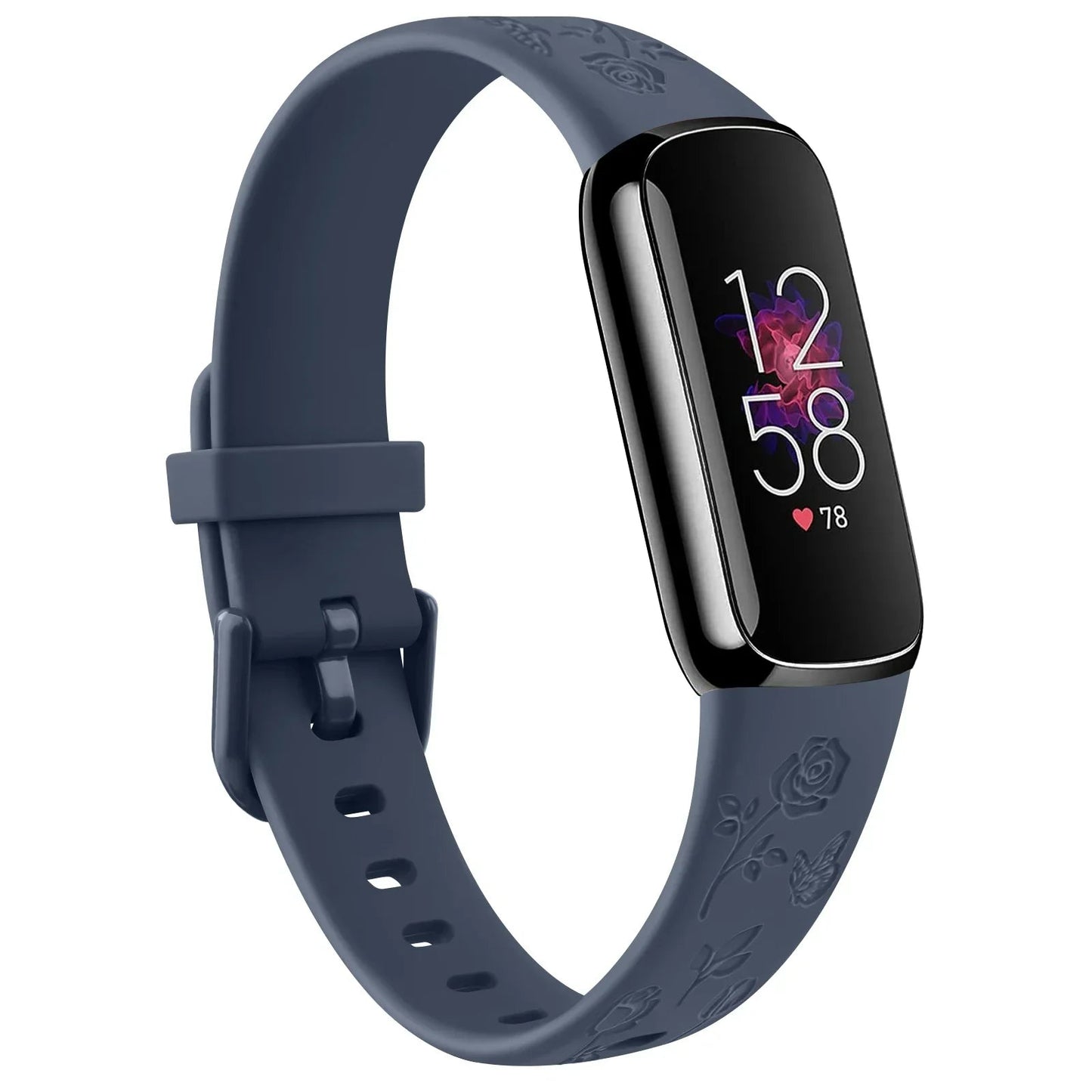 Fitbit Luxe TPU Flower Engraved Band - Soft and Comfortable BandsCo Straps