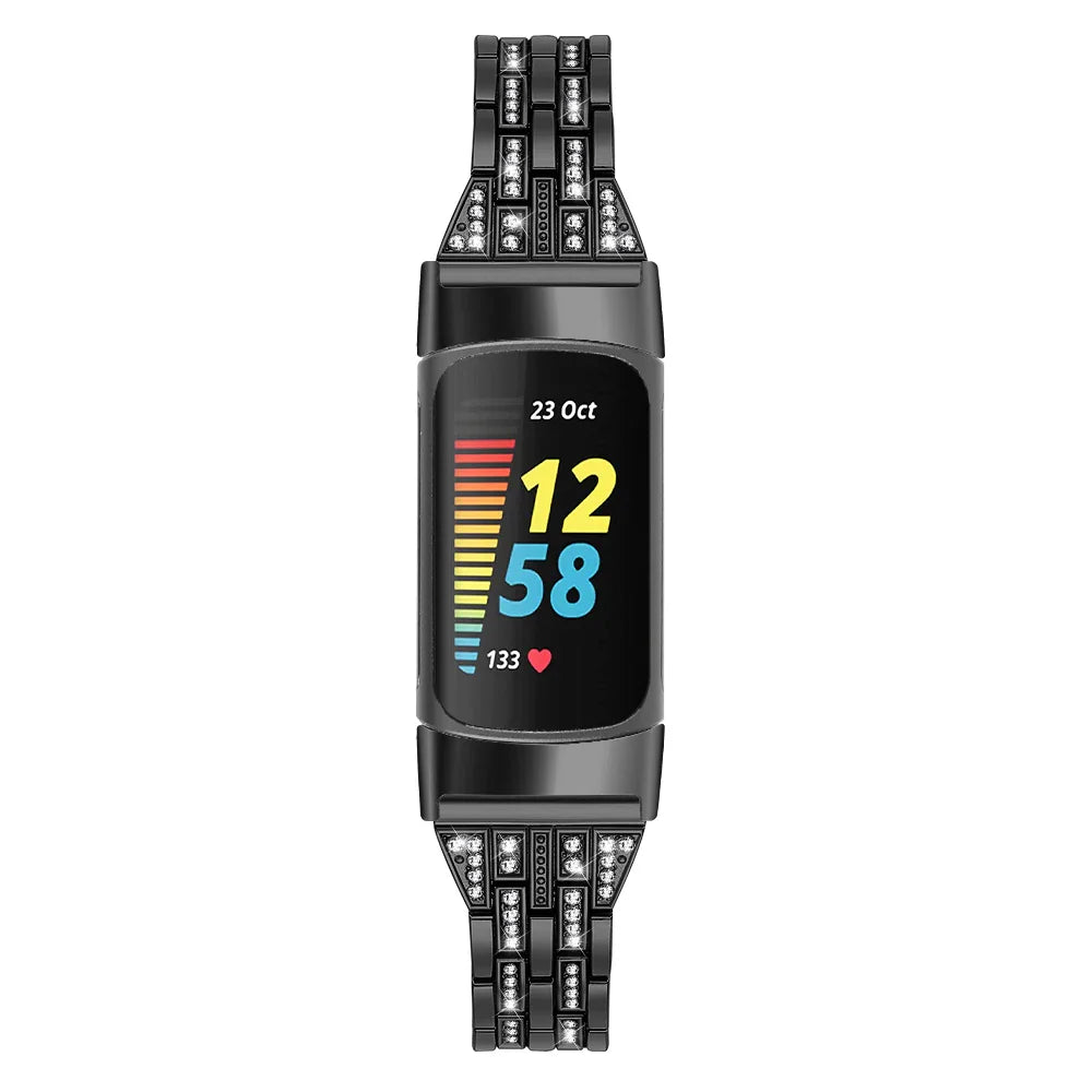 Fitbit Charge 5 6 Metal Band - Stylish Diamond Strap BandsCo Straps