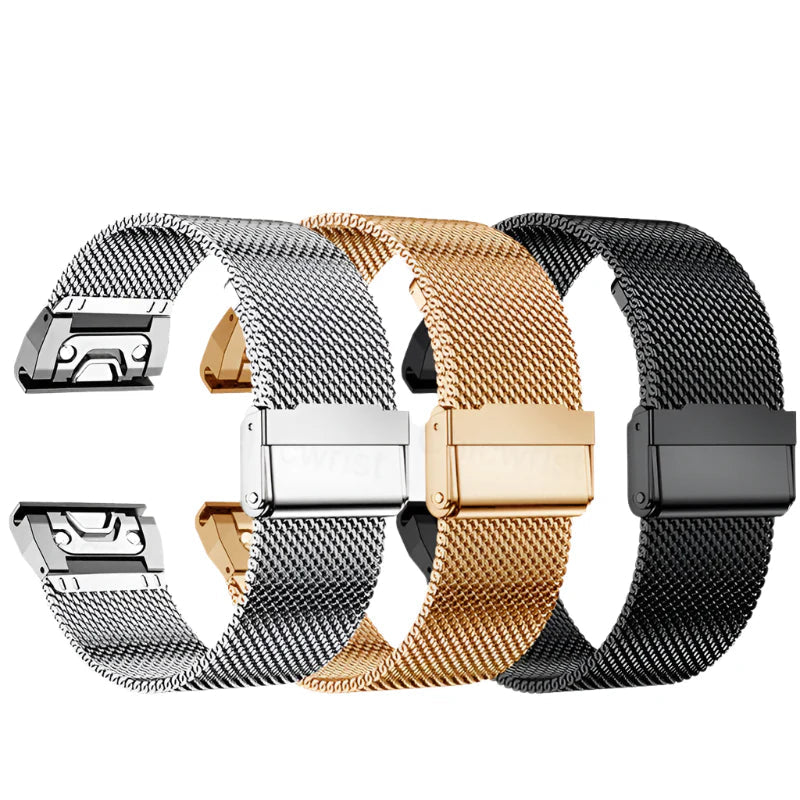 Garmin Stainless Steel Band - Durable Metal Strap Bracelet BandsCo Straps