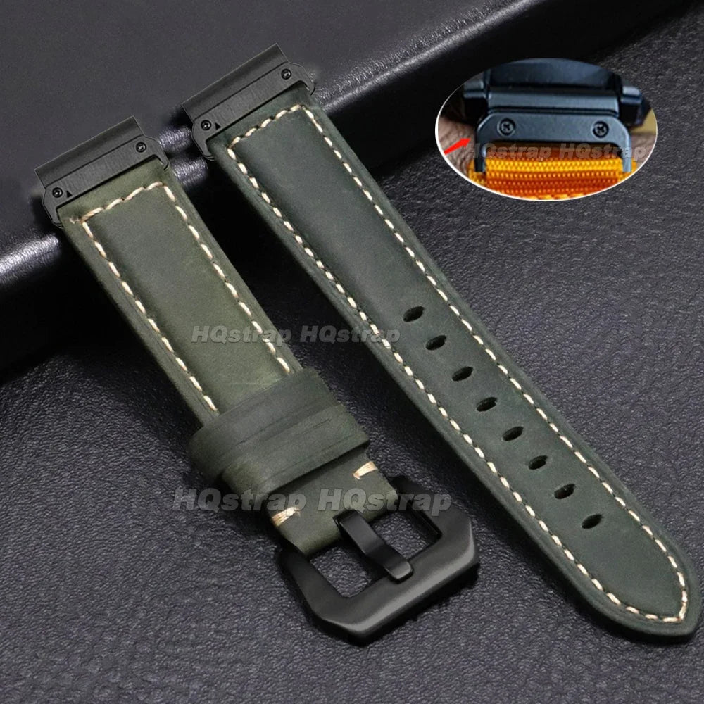 Garmin QuickFit Vintage Leather Band BandsCo Straps