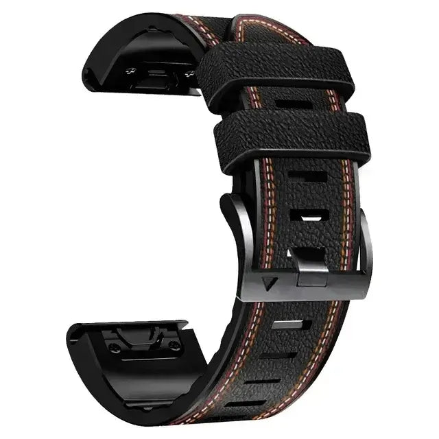 Garmin Leather Silicone QuickFit Band - Durable Stylish Strap BandsCo Straps