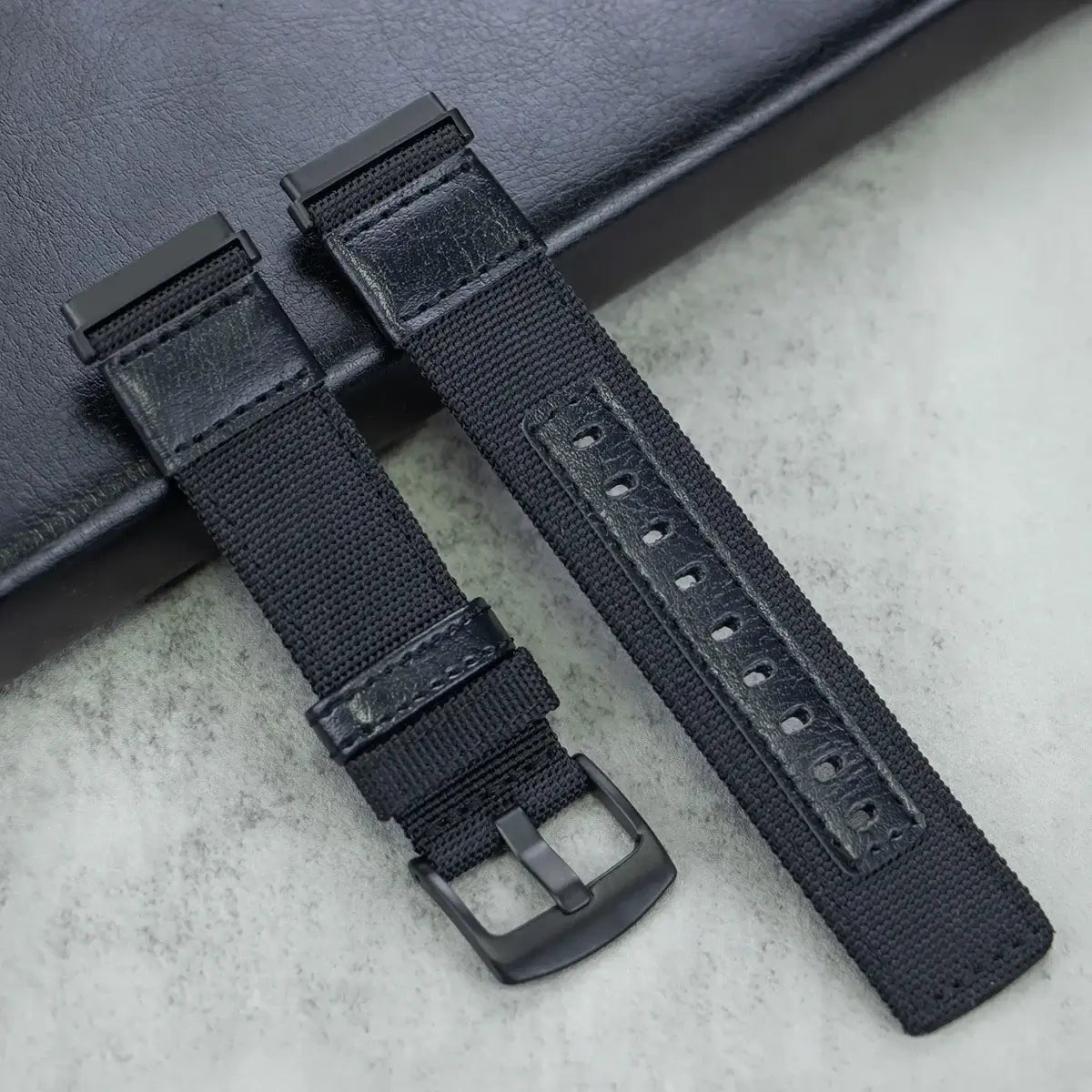 Fitbit Versa & Sense Nylon Leather Band - Versatile Style BandsCo Straps
