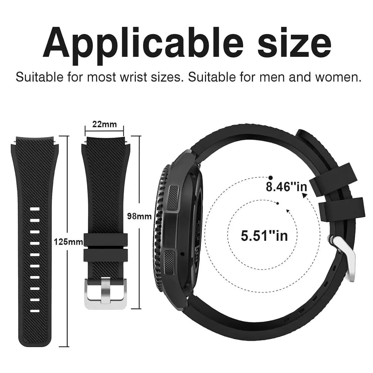 COROS Silicone Replacement Band Unisex Smartwatch Comfort Strap BandsCo Straps