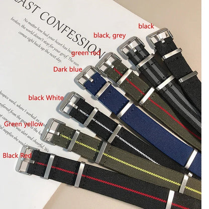 Polar Watch Band Nylon Elastic Strap Unisex Military Style Blue Red BandsCo Straps