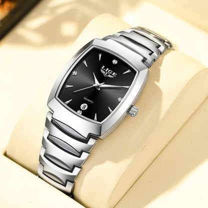 Women's Turquoise Dial Stainless Steel Rectangular Watch BandsCo Straps