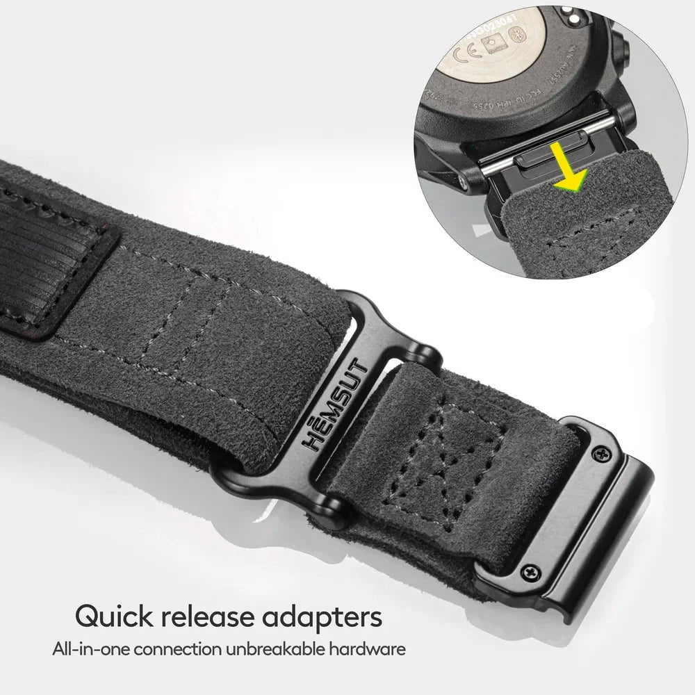 Leather Loop Velcro Garmin Straps - Quickfit BandsCo Straps