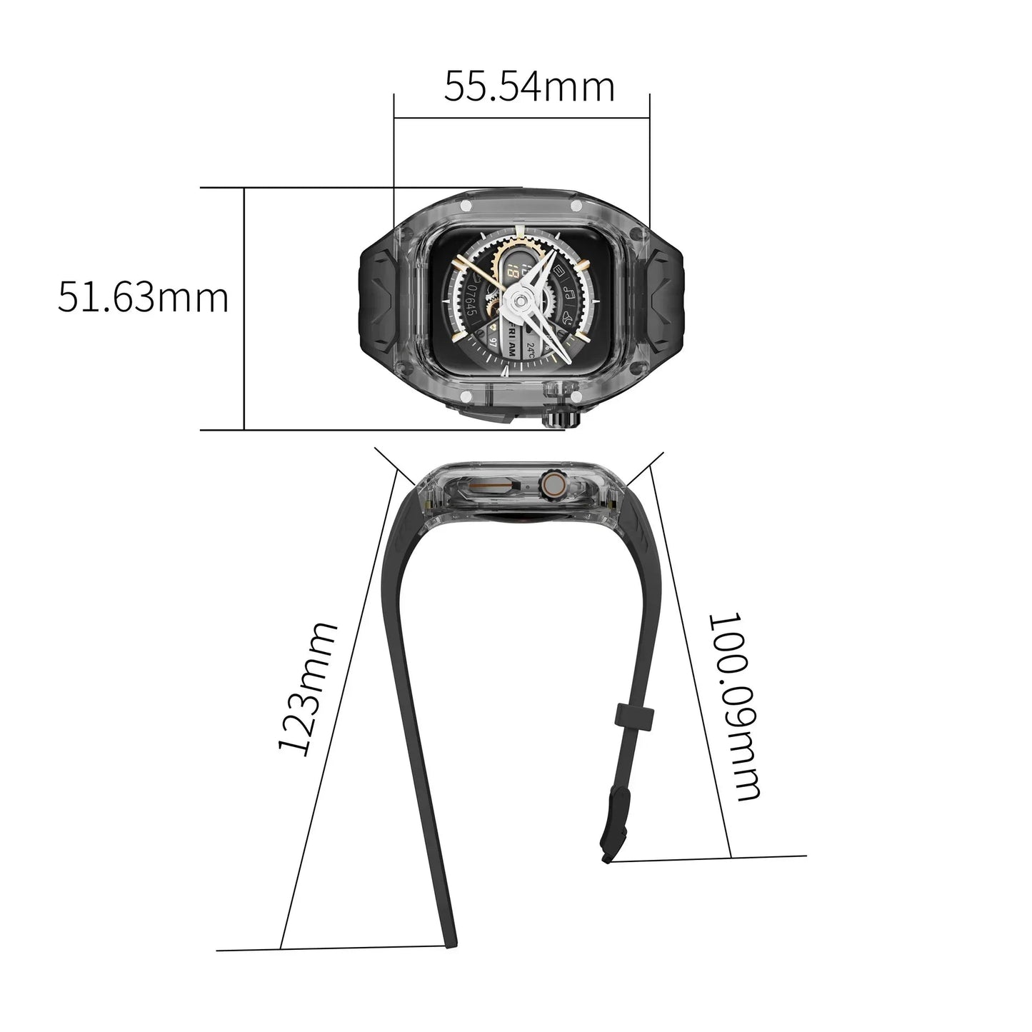 Apple Watch Transparent Rubber Strap and Case Kit - Versatile BandsCo Straps