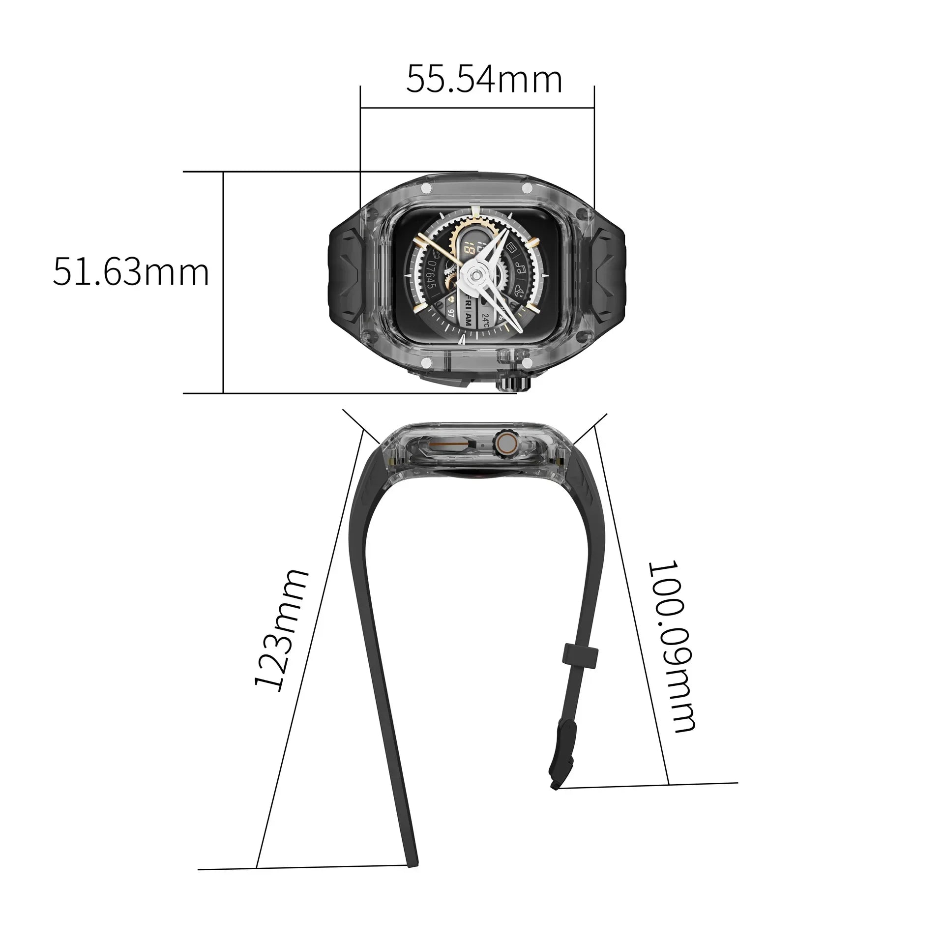 Apple Watch Transparent Rubber Strap and Case Kit - Versatile BandsCo Straps