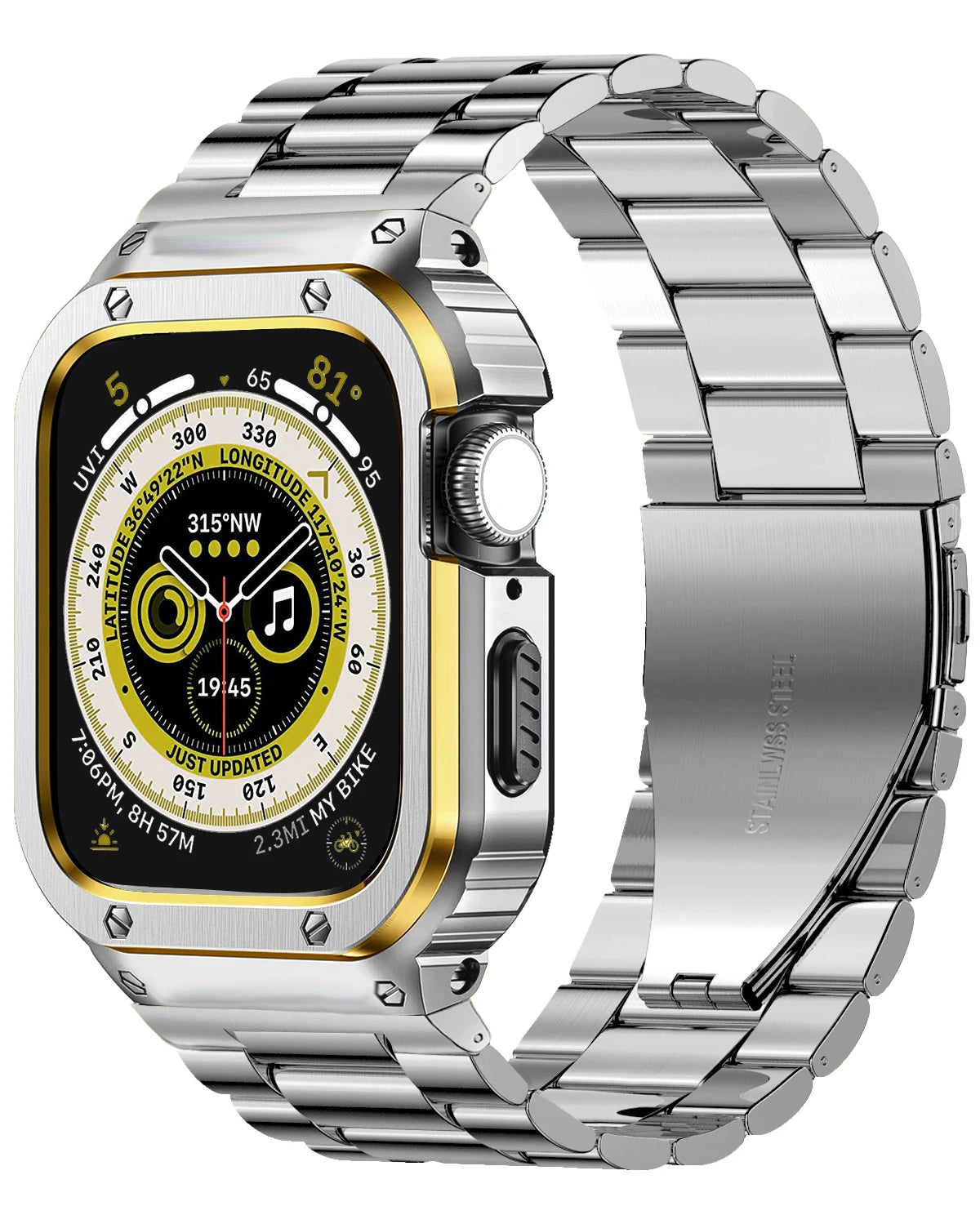 Premium Stainless Steel Strap and Case Mod For Apple Watch Ultra