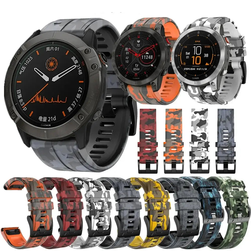 Garmin Silicone Camo Strap - Durable Stylish Design BandsCo Straps
